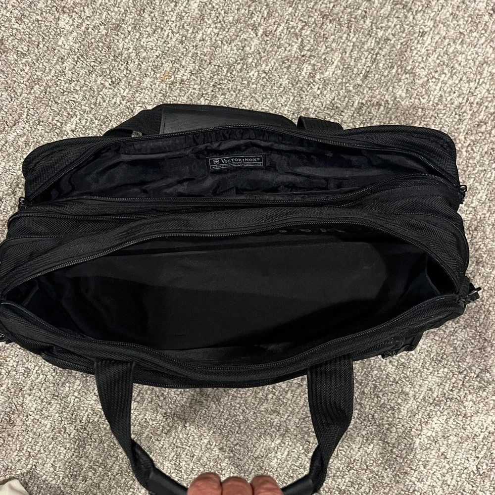 Victorinox Black Messenger Laptop Bag 17”x13”x5” Bain Capital Logo